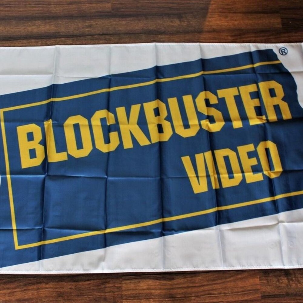 Blockbuster Video Banner Flag: Retro Movie Decor, 3x5 ft